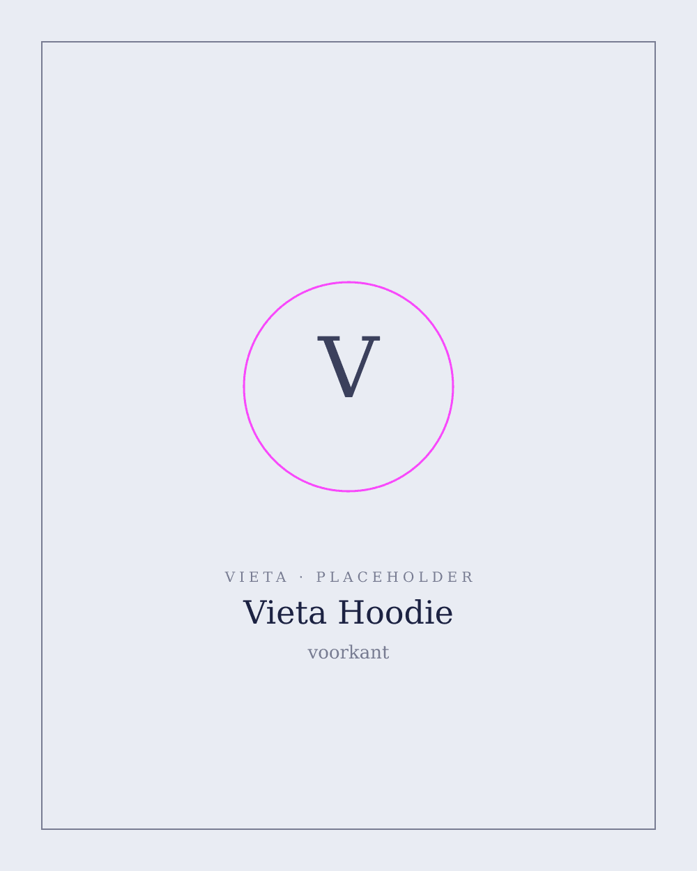 Vieta hoodie in navy, front view with hood and kangaroo pocket