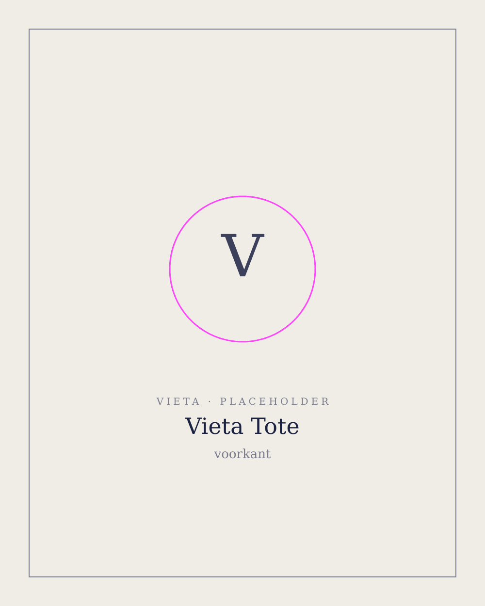 Vieta natural cotton tote bag, front view with printed logo